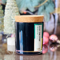 Black Glossy Coconut Wax 7 oz Scented Candle with Cork Lid